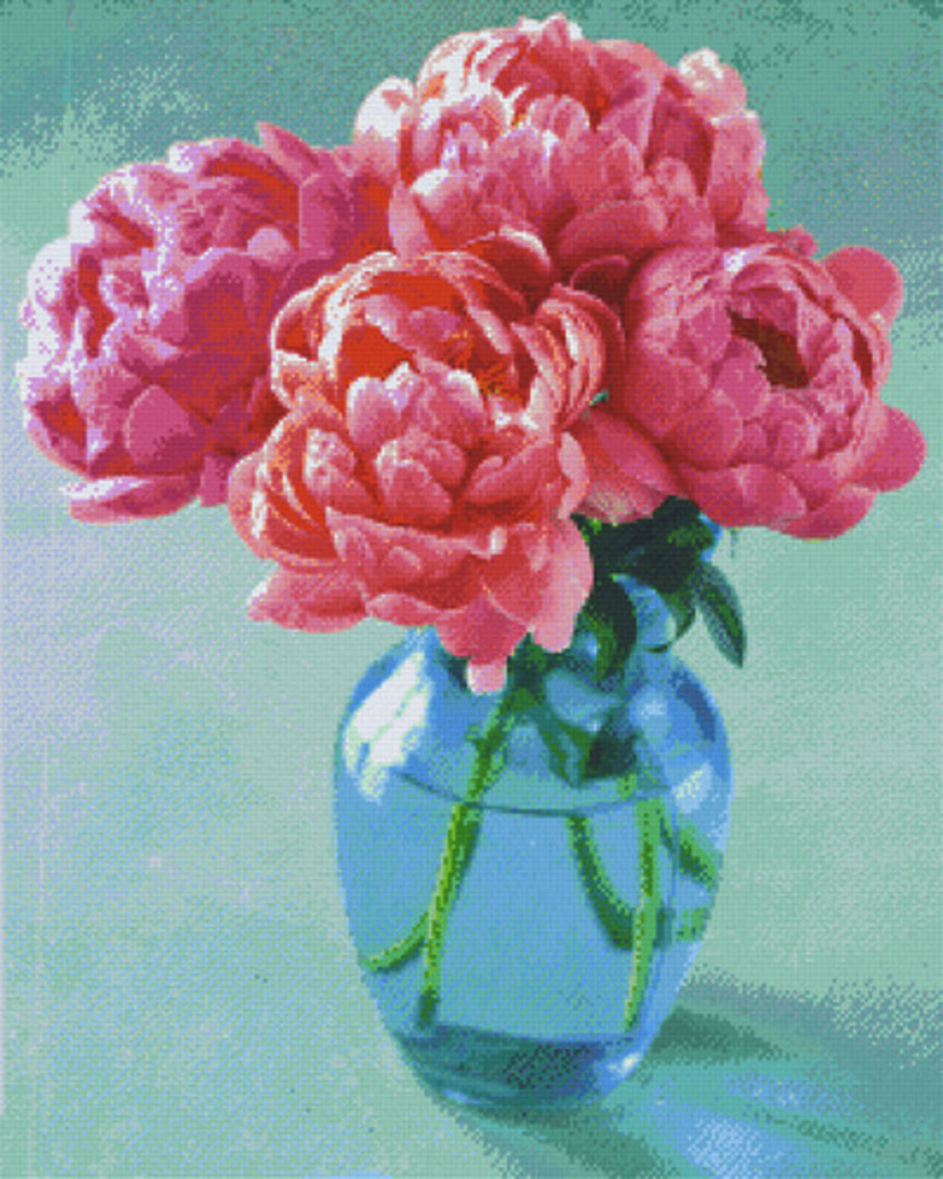 Roses In Vase Thirty- Six [36] Baseplate PixelHobby Mini-mosaic Art Kit image 0